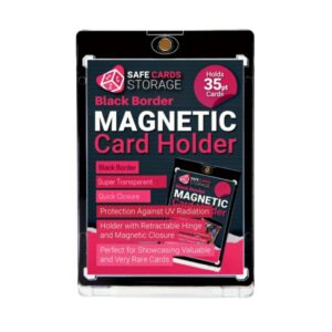 Black Magnetic Card Holder 35pt Safe Cards Storage